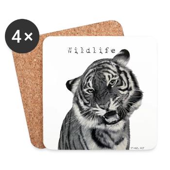 Tiger - Coasters (set of 4) - white - Front