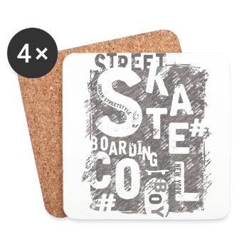 Skate - Untersetzer (4er-Set) - Weiß - Vorne