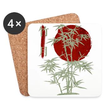 Bamboo Japan Nature - Coasters (set of 4) - white - Front
