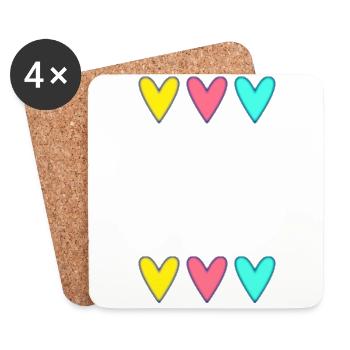 MAMAN. FÊTE DES MÈRES. BONNE FÊTE MAMAN. JE T'AIME - Dessous de verre (lot de 4) - blanc - Devant