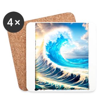 Perfect Wave #002f - Untersetzer (4er-Set) - Weiß - Vorne