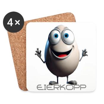 Eierkopp - Untersetzer (4er-Set) - Weiß - Vorne
