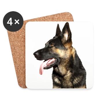 German Shepherd Head - Coasters (set of 4) - white - Front