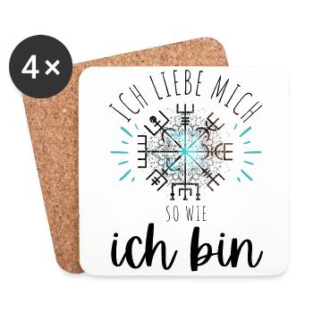 Wegweiser Motivation - VEGVISIR - Untersetzer (4er-Set) - Weiß - Vorne