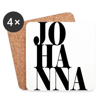 Johanna Nom Prénom Police moderne Word Art - Dessous de verre (lot de 4) - blanc - Devant