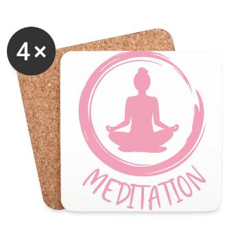 Meditation / Zen / Entspannen - Untersetzer (4er-Set) - Weiß - Vorne