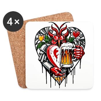 I love beer - Coasters (set of 4) - white - Front
