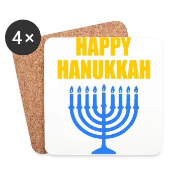HAPPY HANUKKAH - Coasters (set of 4) - white - Front