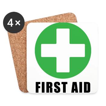 FIRST AID - Coasters (set of 4) - white - Front