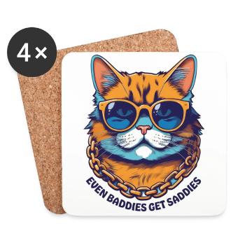 Even baddies get saddies - Coasters (set of 4) - white - Front