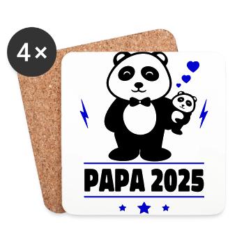 Papa 2025 - Untersetzer (4er-Set) - Weiß - Vorne
