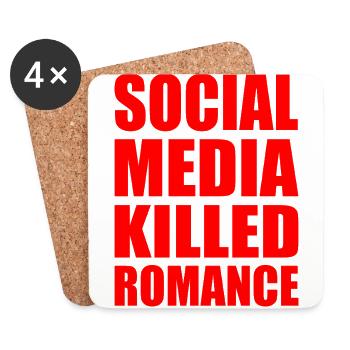 social media killed romance - Dessous de verre (lot de 4) - blanc - Devant