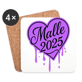 Malle 2025 Herz Liebe - Untersetzer (4er-Set) - Weiß - Vorne