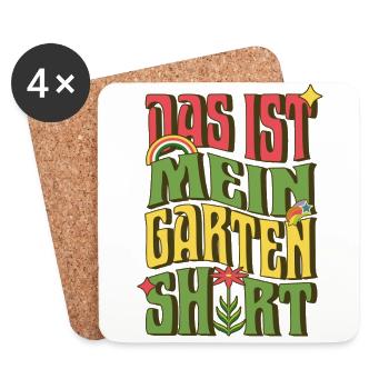 C’est ma chemise de jardin – Chemise de jardinier drôle - Dessous de verre (lot de 4) - blanc - Devant
