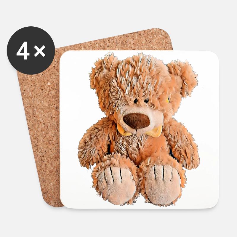 Niedlicher Teddybär - Untersetzer (4er-Set) - Weiß