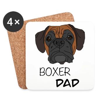 Boxer Dad Boxer Dog Design - Untersetzer (4er-Set) - Weiß - Vorne