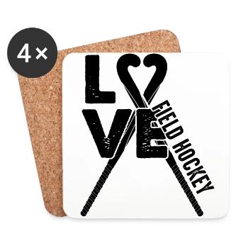 Dear Field Hockey Gift Field Hockey Players Gesch - Coasters (set of 4) - white - Front