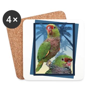 Vinaceous parrot - Coasters (set of 4) - white - Front