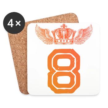 8 Couronne numérique - Dessous de verre (lot de 4) - blanc - Devant