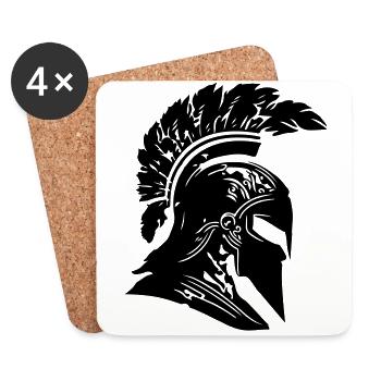 Spartaner Helm Gladiator Krieger Sparta - Untersetzer (4er-Set) - Weiß - Vorne