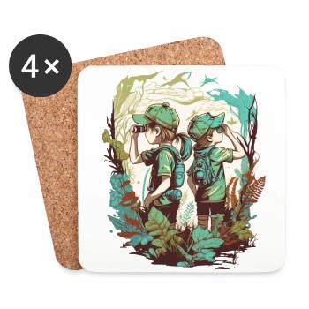 The little explorers - Coasters (set of 4) - white - Front
