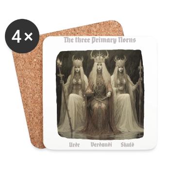 The Three Norns / Women of Fate - Coasters (set of 4) - white - Front