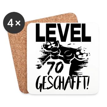 Geburtstag 70 Jahre Gamer Gaming Konsole Level - Untersetzer (4er-Set) - Weiß - Vorne