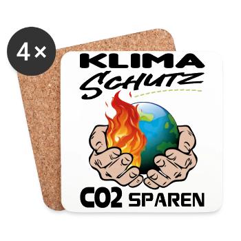 Klimawandel Klimakatastrophe CO2 sparen - Untersetzer (4er-Set) - Weiß - Vorne