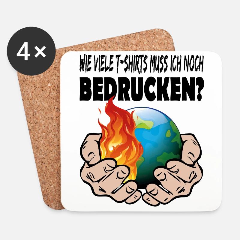 Klimawandel Klimakatastrophe T Shirts drucken - Untersetzer (4er-Set) - Weiß
