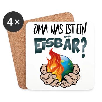 Klimawandel Klimakatastrophe Meer Eisbären - Untersetzer (4er-Set) - Weiß - Vorne