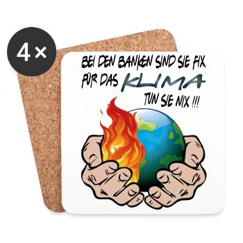 Klimawandel Klimakatastrophe CO2 tun nix - Untersetzer (4er-Set) - Weiß - Vorne