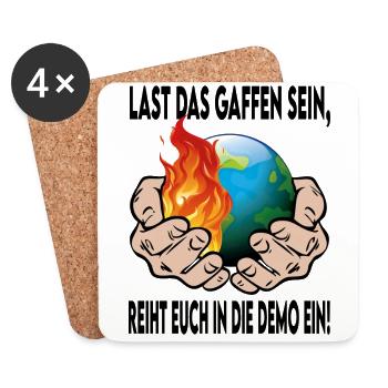 Klimawandel Klimakatastrophe Demostration - Untersetzer (4er-Set) - Weiß - Vorne