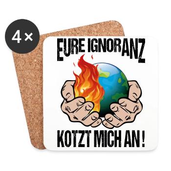 Klimawandel Klimakatastrophe Ignoranz - Untersetzer (4er-Set) - Weiß - Vorne