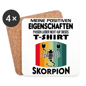 Geburtstag Sternzeichen Retro Skorpion - Untersetzer (4er-Set) - Weiß - Vorne