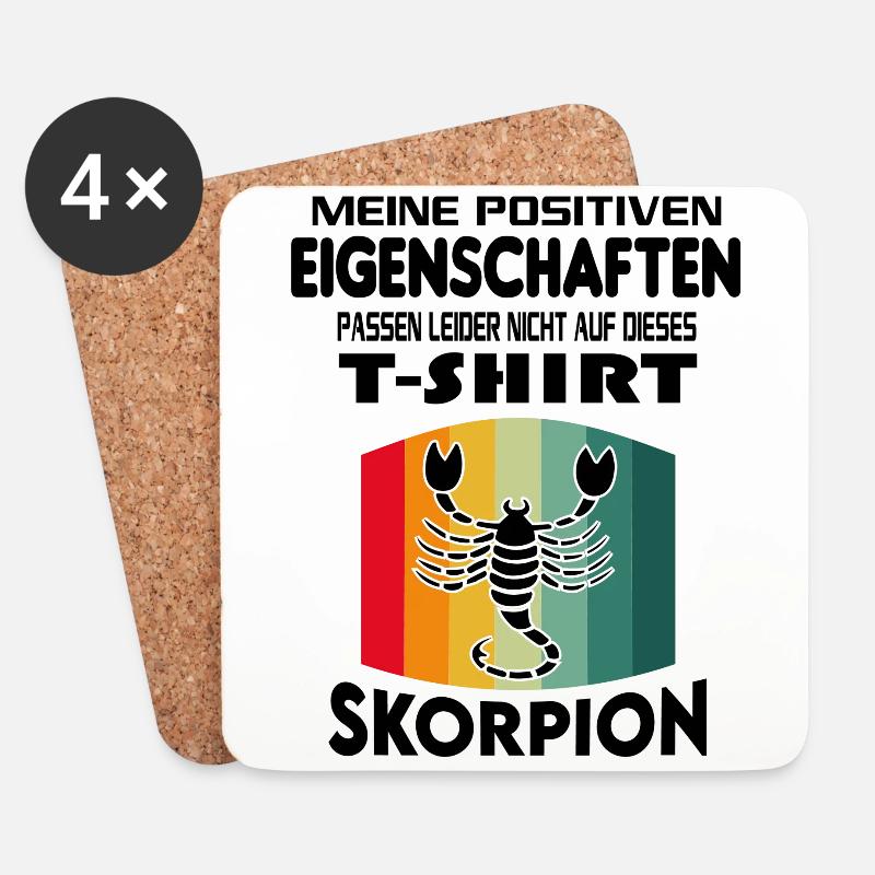 Geburtstag Sternzeichen Retro Skorpion - Untersetzer (4er-Set) - Weiß