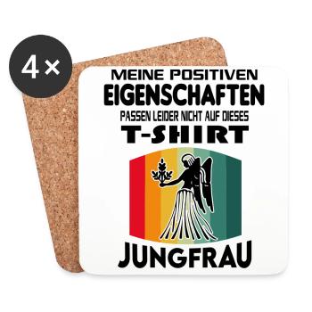 Geburtstag Sternzeichen Retro Jungfrau - Untersetzer (4er-Set) - Weiß - Vorne
