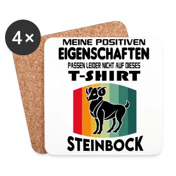 Geburtstag Sternzeichen Retro Steinbock - Untersetzer (4er-Set) - Weiß - Vorne