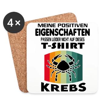 Geburtstag Sternzeichen Retro Krebs - Untersetzer (4er-Set) - Weiß - Vorne