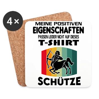 Geburtstag Sternzeichen Retro Schütze - Untersetzer (4er-Set) - Weiß - Vorne