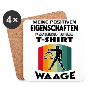 Geburtstag Sternzeichen Retro Waage - Untersetzer (4er-Set) - Weiß - Vorne