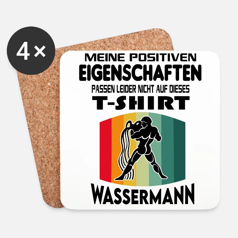 Geburtstag Sternzeichen Retro Wassermann - Untersetzer (4er-Set) - Weiß