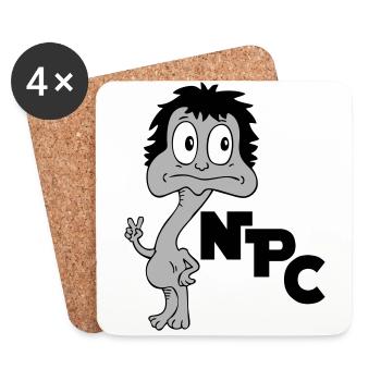 Sprüche Lustige Comic NPC - Untersetzer (4er-Set) - Weiß - Vorne