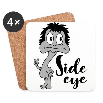 Sprüche Lustige Comic Side eye - Untersetzer (4er-Set) - Weiß - Vorne