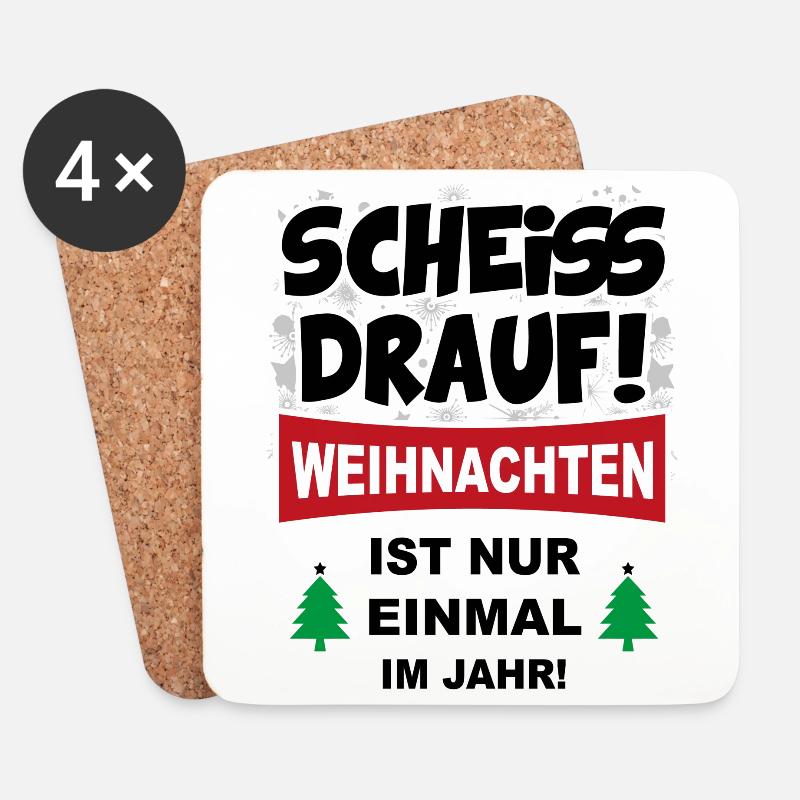 Weihnachten Christmas Lustig Scheisse Sprüche - Untersetzer (4er-Set) - Weiß