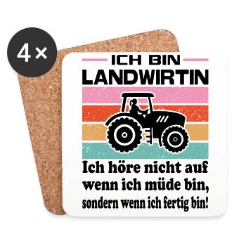 Bäuerin Protest Landwirtin Schnauze voll - Untersetzer (4er-Set) - Weiß - Vorne