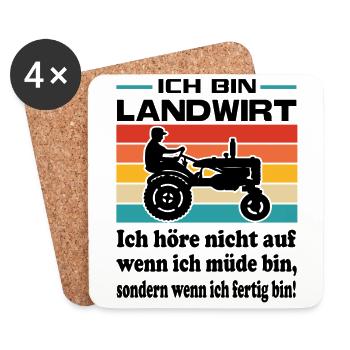 Bauern Protest Landwirt Schnauze voll - Untersetzer (4er-Set) - Weiß - Vorne
