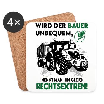 Bauern Proteste Demostration Politik Rechtsextrem - Untersetzer (4er-Set) - Weiß - Vorne