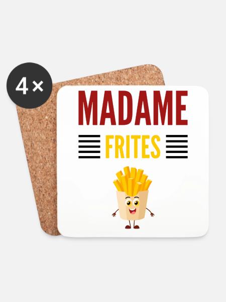 Madame Frite - Untersetzer (4er-Set) - Weiß