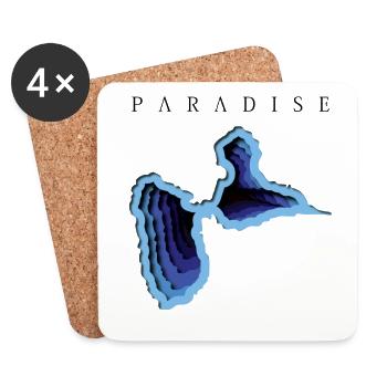 GWADA PARADISE Tee Shirts - Dessous de verre (lot de 4) - blanc - Devant