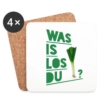 Poireaux légumes paroles drôles - Dessous de verre (lot de 4) - blanc - Devant